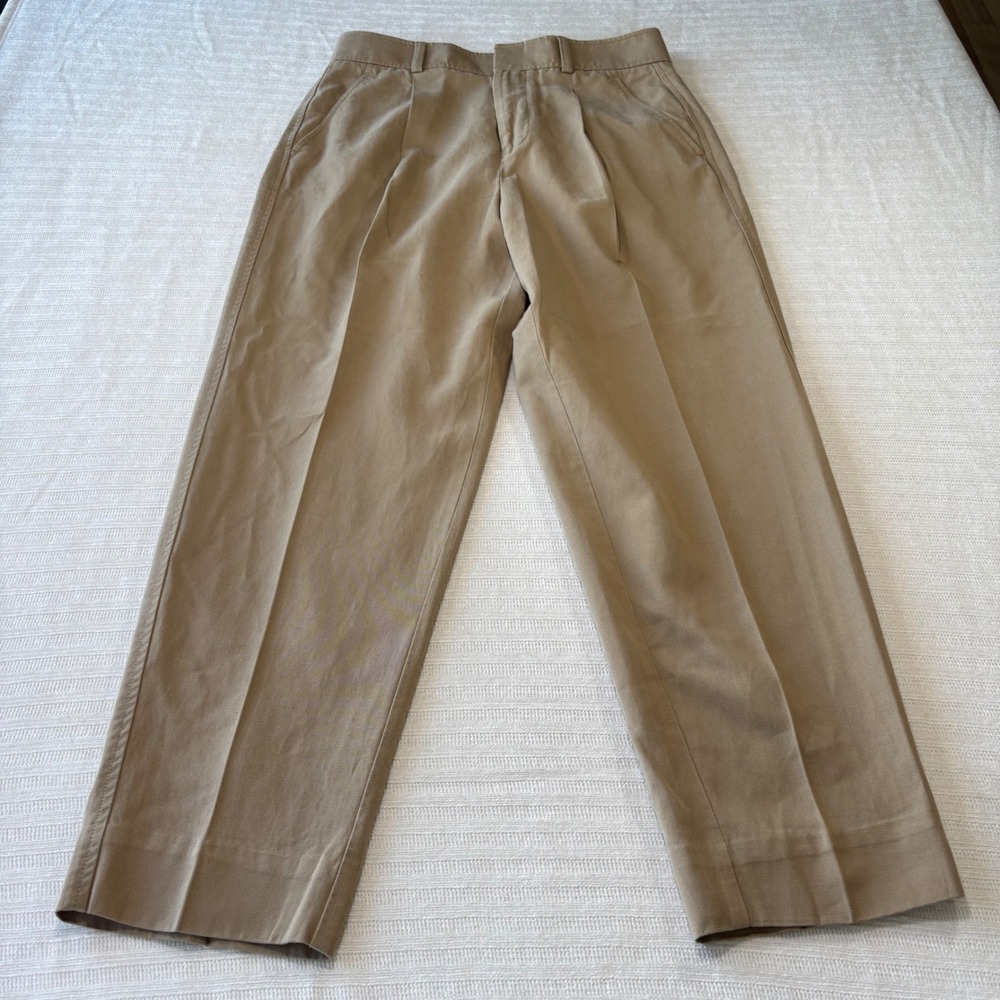 Everlane Khaki Pleated Chino Pants Tencel Cotton Tapered Tan Size 6